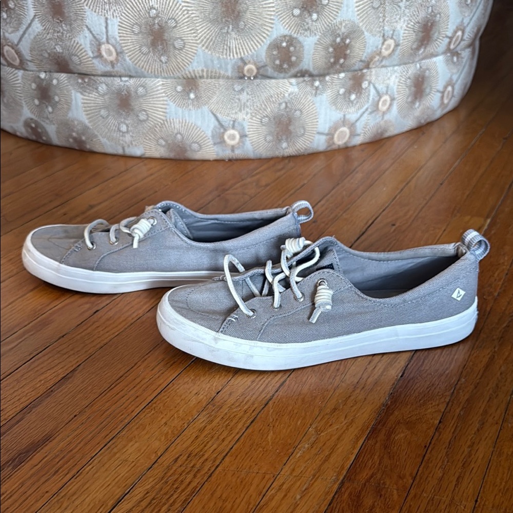 Sperry Gray Casual Canvas Shoes Woman 8.5 - Picture 2 of 8